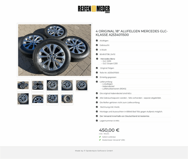4 ORIGINAL 18" ALUFELGEN MERCEDES GLC-KLASSE A2534011500 #1VLY – Bild 10