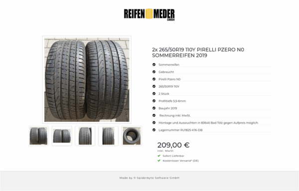 2x 265/50R19 110Y PIRELLI PZERO N0 SOMMERREIFEN 2019 #7465 – Bild 6