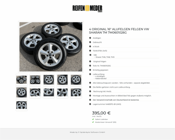 4 ORIGINAL 16" ALUFELGEN FELGEN VW SHARAN 7M 7M0601026G  #19ZJ – Bild 12