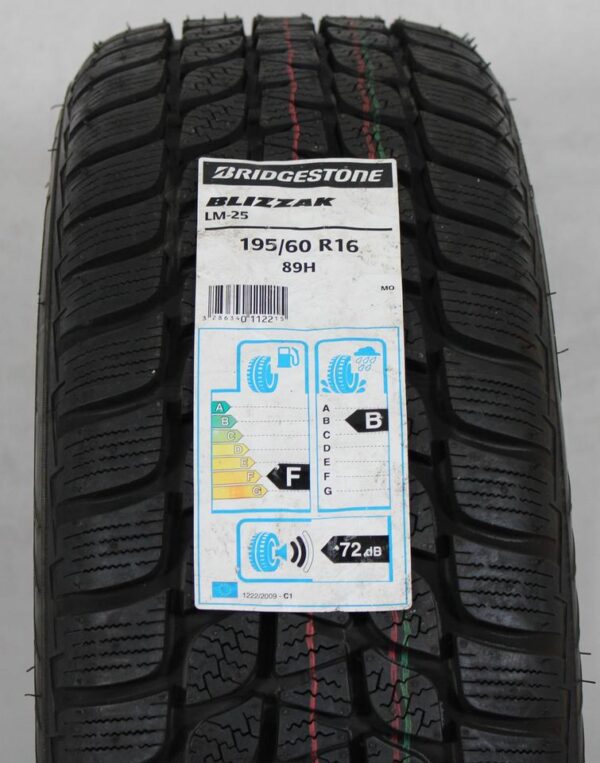 1x 195/60R16 89H BRIDGESTONE BLIZZAK LM-25 WINTERREIFEN #1BVY – Bild 3