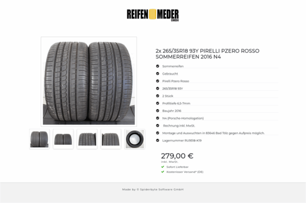2x 265/35R18 93Y PIRELLI PZERO ROSSO SOMMERREIFEN 2016 N4 #1NEZ – Bild 6