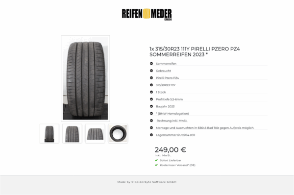 1x 315/30R23 111Y PIRELLI PZERO PZ4 SOMMERREIFEN 2023 * #1Z3V – Bild 5