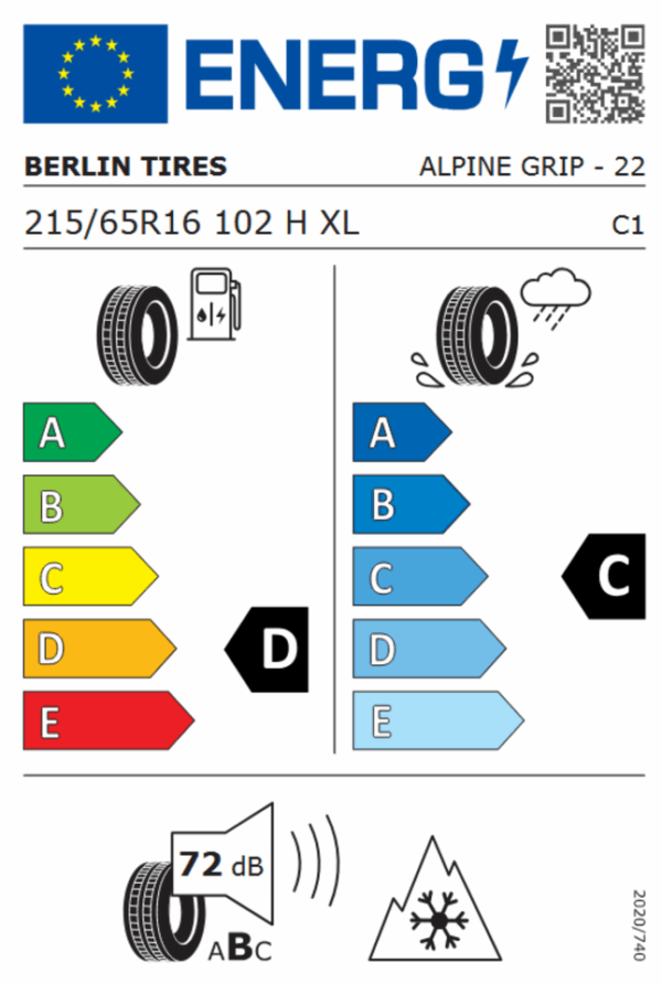 4 x 215/65R16 102H BERLIN TIRES ALPIN GRIP WINTERREIFEN FREIHAUS – Bild 4