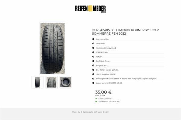 1x 175/65R15 88H HANKOOK KINERGY ECO 2 SOMMERREIFEN 2022 #187P – Bild 4