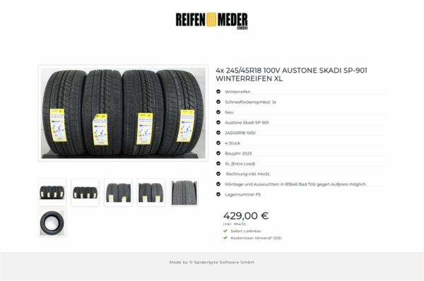 4x 245/45R18 100V AUSTONE SKADI SP-901 WINTERREIFEN XL #1I3K – Bild 7