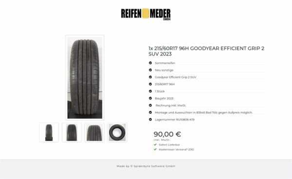 1x 215/60R17 96H GOODYEAR EFFICIENT GRIP 2 SUV 2023 #1SCF – Bild 5