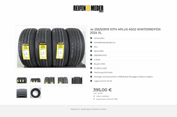 4x 255/50R19 107H APLUS A502 WINTERREIFEN 2024 XL #1PUF – Bild 8