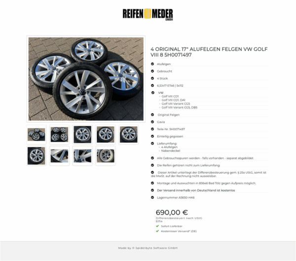 4 ORIGINAL 17" ALUFELGEN FELGEN VW GOLF VIII 8 5H0071497 #1TQZ – Bild 10