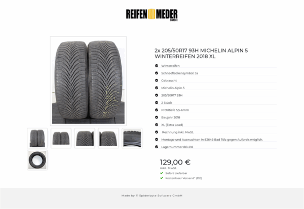 2x 205/50R17 93H MICHELIN ALPIN 5 WINTERREIFEN 2018 XL #1Q5X – Bild 7