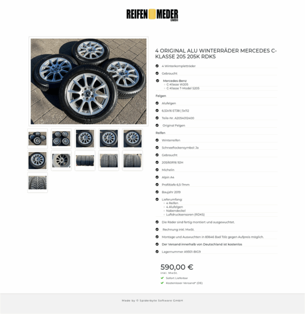 4 ORIGINAL ALU WINTERRÄDER MERCEDES C-KLASSE 205 205K RDKS #1OJF – Bild 12