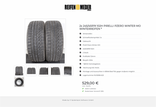 2x 245/45R19 102H PIRELLI PZERO WINTER MO WINTERREIFEN * #1QTT – Bild 7