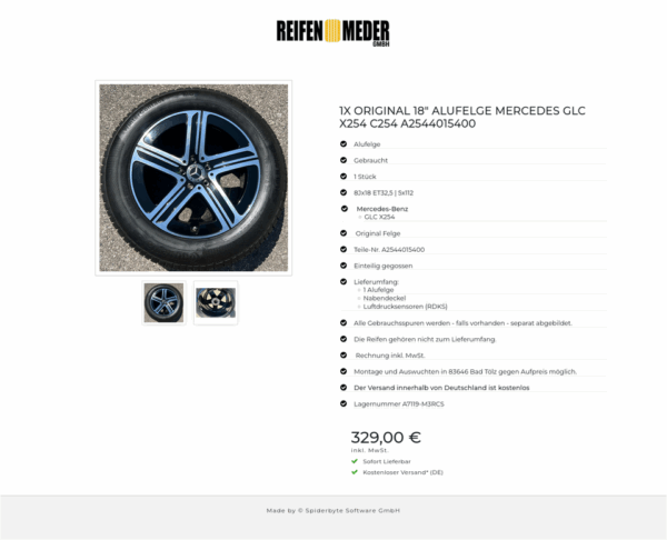 1X ORIGINAL 18" ALUFELGE MERCEDES GLC X254 C254 A2544015400 #1LUQ – Bild 3