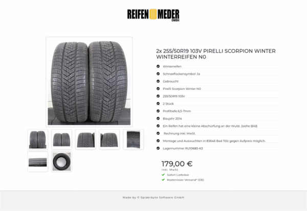 2x 255/50R19 103V PIRELLI SCORPION WINTER WINTERREIFEN N0 #1RFU – Bild 8