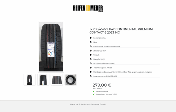 1x 285/45R22 114Y CONTINENTAL PREMIUM CONTACT 6 2023 MO #1P3R – Bild 5