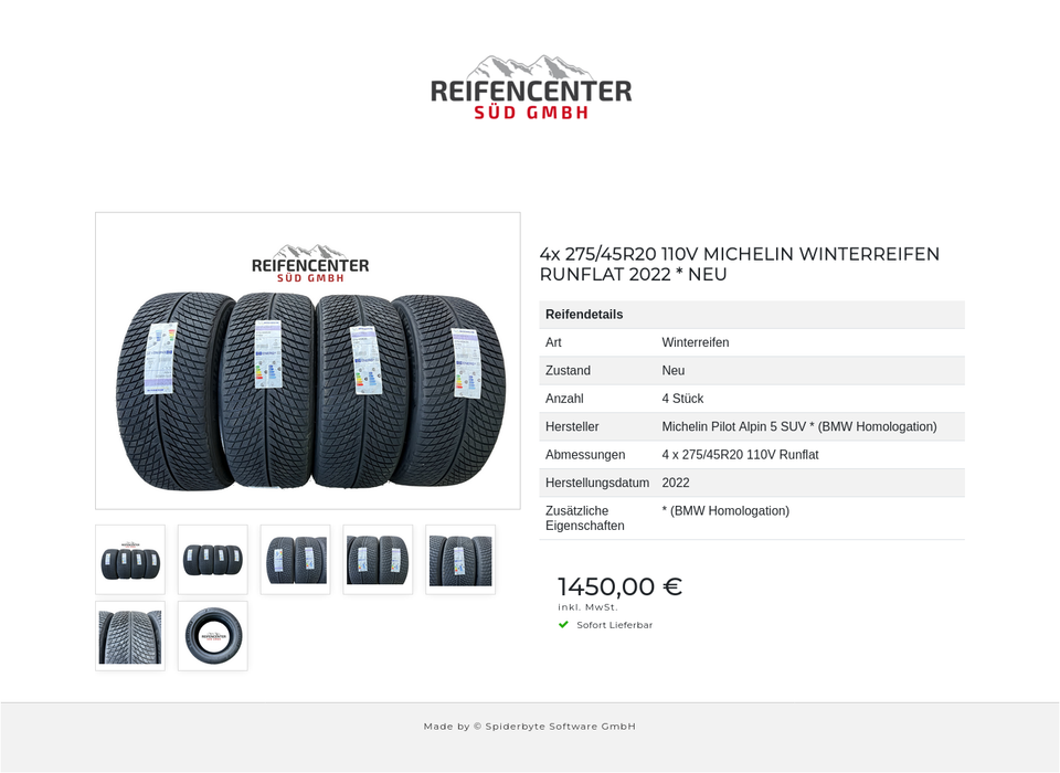 4x 275/45R20 110V MICHELIN WINTERREIFEN RUNFLAT 2022 * NEU #1PMW – Bild 8