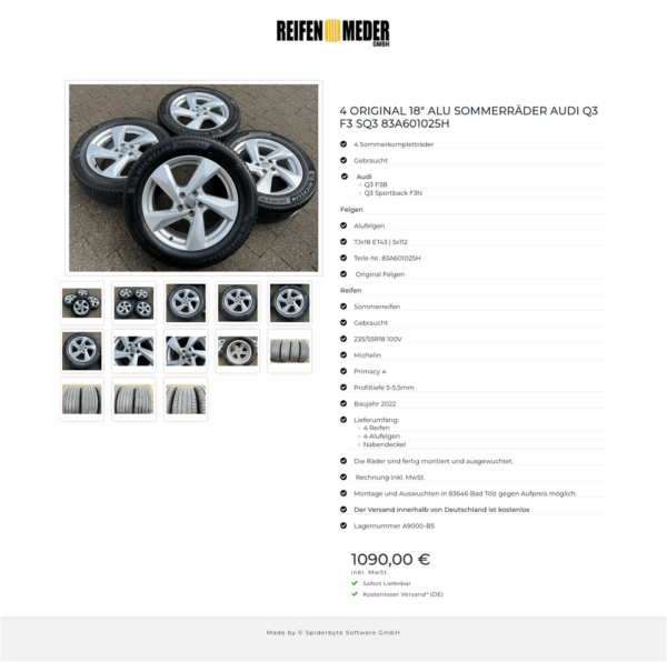 4 ORIGINAL 18" ALU SOMMERRÄDER AUDI Q3 F3 SQ3 83A601025H  #1NEH – Bild 14