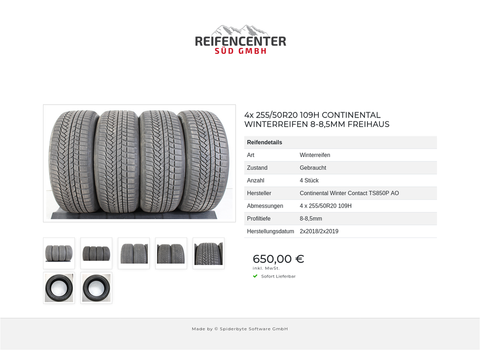 4x 255/50R20 109H CONTINENTAL WINTERREIFEN 8-8,5MM FREIHAUS #1GMG – Bild 8