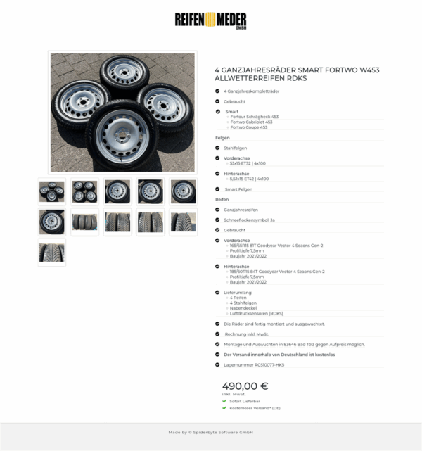 4 GANZJAHRESRÄDER SMART FORTWO W453 ALLWETTERREIFEN RDKS #1XWH – Bild 12