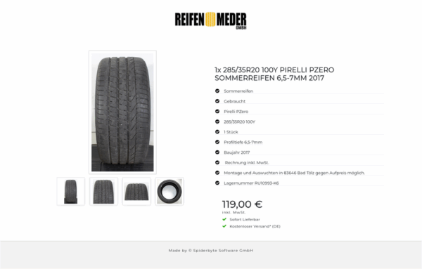 1x 285/35R20 100Y PIRELLI PZERO SOMMERREIFEN 6,5-7MM 2017 #1TQI – Bild 5
