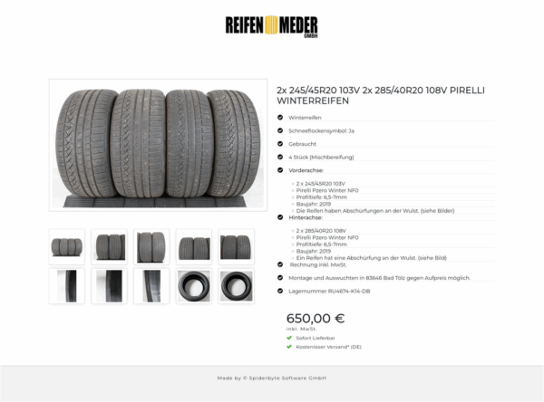 2x 245/45R20 103V 2x 285/40R20 108V PIRELLI WINTERREIFEN #140N – Bild 11