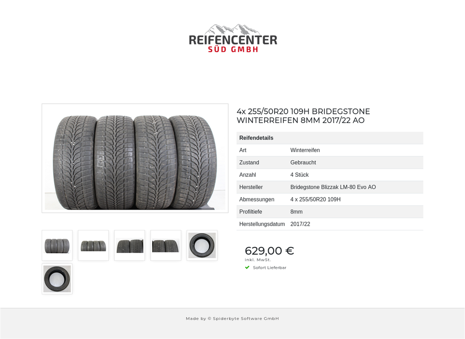 4x 255/50R20 109H BRIDEGSTONE WINTERREIFEN 8MM 2017/22 AO #1GMX – Bild 7