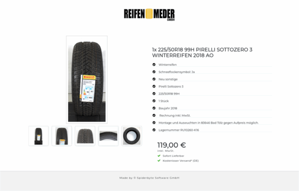 1x 225/50R18 99H PIRELLI SOTTOZERO 3 WINTERREIFEN 2018 AO #1PAR – Bild 6
