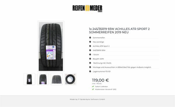 1x 245/35R19 93W ACHILLES ATR SPORT 2 SOMMERREIFEN 2019 NEU #1UUY – Bild 5