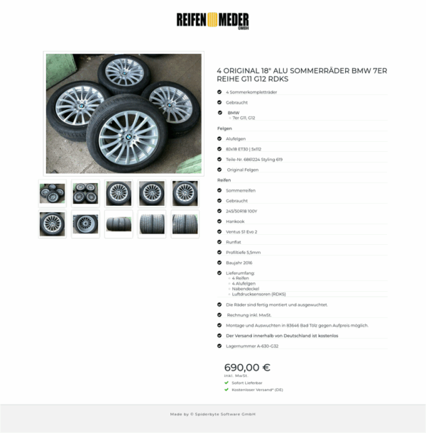 4 ORIGINAL 18" ALU SOMMERRÄDER BMW 7ER REIHE G11 G12 RDKS  #9095 – Bild 11