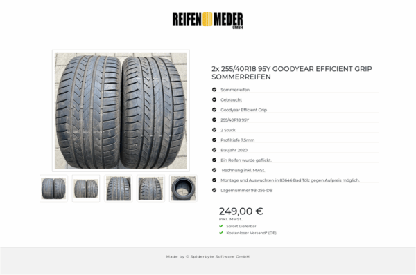 2x 255/40R18 95Y GOODYEAR EFFICIENT GRIP SOMMERREIFEN #15YY – Bild 6