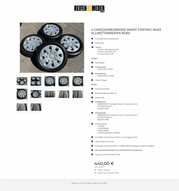 4 GANZJAHRESRÄDER SMART FORTWO W453 ALLWETTERREIFEN RDKS #1WUT – Bild 13