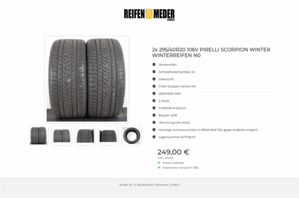 2x 295/40R20 106V PIRELLI SCORPION WINTER WINTERREIFEN N0 #1BRI – Bild 6