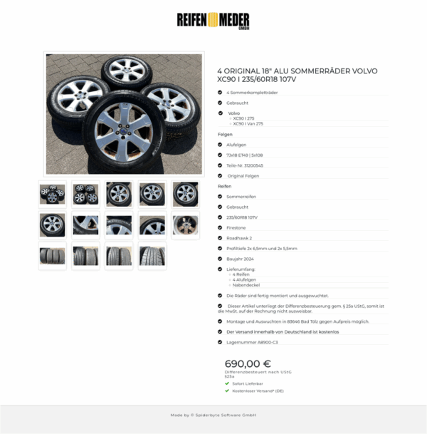 4 ORIGINAL 18" ALU SOMMERRÄDER VOLVO XC90 I 235/60R18 107V  #1YHI – Bild 15