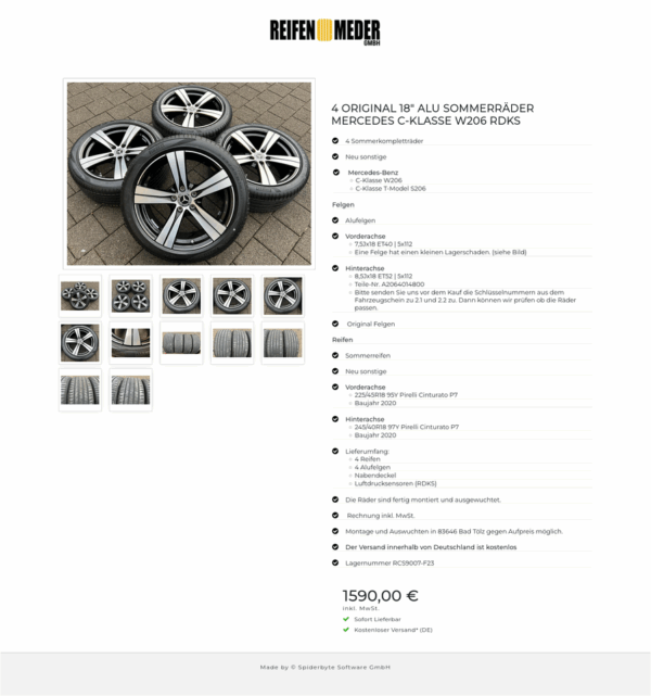 4 ORIGINAL 18" ALU SOMMERRÄDER MERCEDES C-KLASSE W206 RDKS  #1RLM – Bild 13