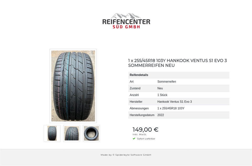 1 x 255/45R18 103Y HANKOOK VENTUS S1 EVO 3 SOMMERREIFEN NEU #1Q1X – Bild 4