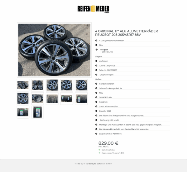 4 ORIGINAL 17" ALU ALLWETTERRÄDER PEUGEOT 208 205/45R17 88V #1I6O – Bild 13