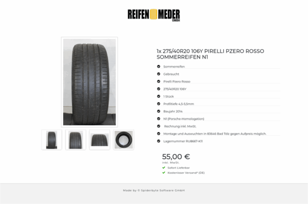 1x 275/40R20 106Y PIRELLI PZERO ROSSO SOMMERREIFEN N1 #1IBX – Bild 5