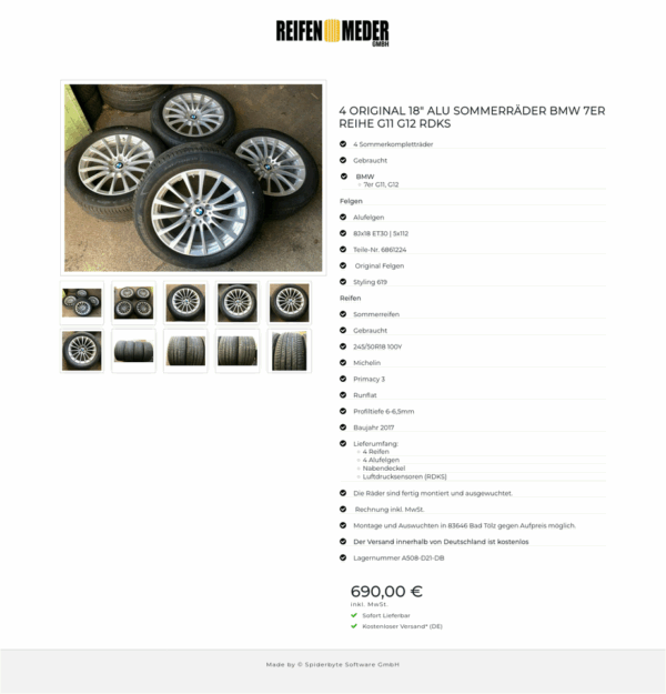 4 ORIGINAL 18" ALU SOMMERRÄDER BMW 7ER REIHE G11 G12 RDKS  #9059 – Bild 11