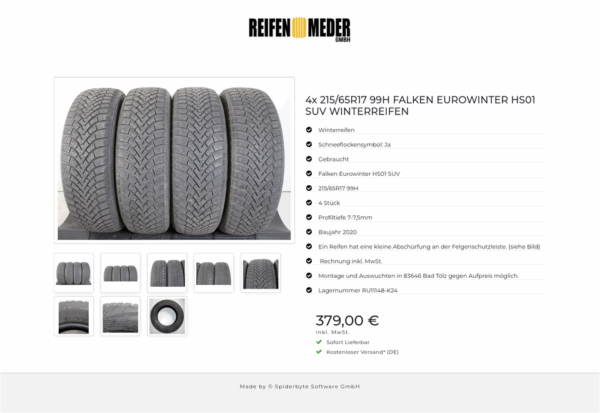 4x 215/65R17 99H FALKEN EUROWINTER HS01 SUV WINTERREIFEN #1UMF – Bild 9