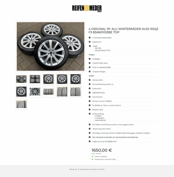 4 ORIGINAL 19" ALU WINTERRÄDER AUDI RSQ3 F3 83A601025BE TOP #1QGH – Bild 12