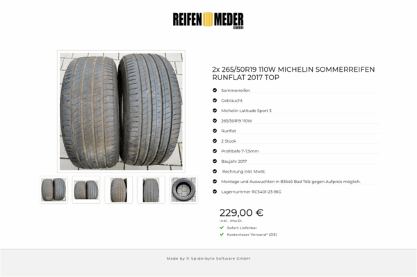 2x 265/50R19 110W MICHELIN SOMMERREIFEN RUNFLAT 2017 TOP #8186 – Bild 6