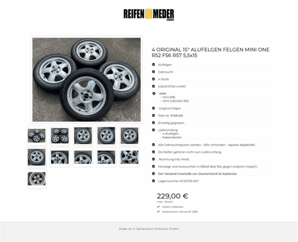 4 ORIGINAL 15" ALUFELGEN FELGEN MINI ONE R52 F56 R57 5,5x15 #1ZKM – Bild 12