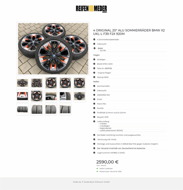 4 ORIGINAL 20" ALU SOMMERRÄDER BMW X2 UKL-L F39 F2X 920M #101G – Bild 15
