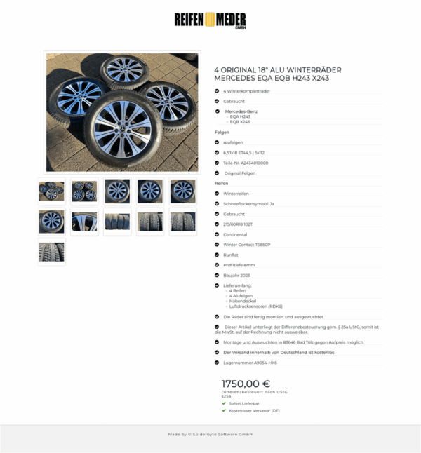 4 ORIGINAL 18" ALU WINTERRÄDER MERCEDES EQA EQB H243 X243 #1PNF – Bild 12