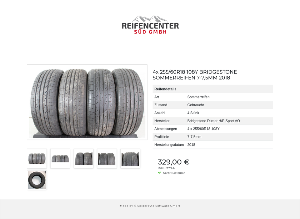 4x 255/60R18 108Y BRIDGESTONE SOMMERREIFEN 7-7,5MM 2018 #1V1M – Bild 7