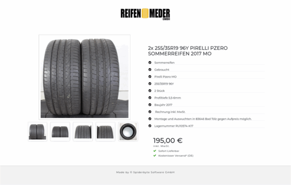 2x 255/35R19 96Y PIRELLI PZERO SOMMERREIFEN 2017 MO #1QPK – Bild 6