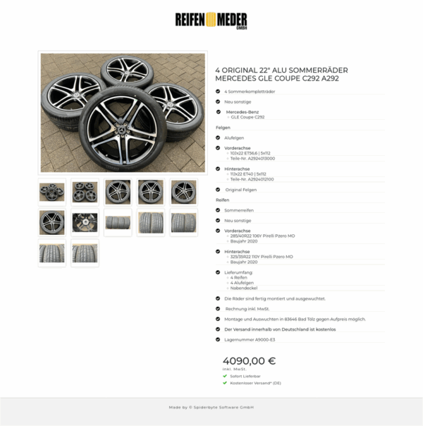 4 ORIGINAL 22" ALU SOMMERRÄDER MERCEDES GLE COUPE C292 A292 #1RLK – Bild 13