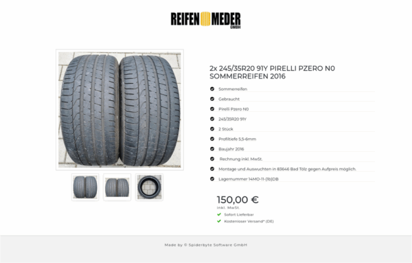 2x 245/35R20 91Y PIRELLI PZERO N0 SOMMERREIFEN 2016 #15LO – Bild 4