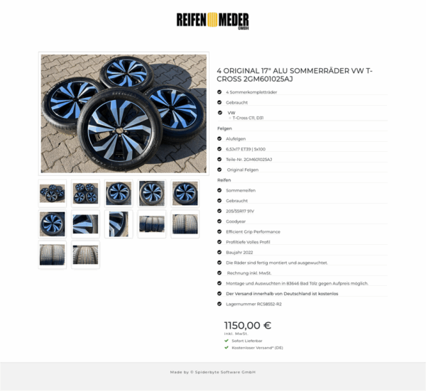 4 ORIGINAL 17" ALU SOMMERRÄDER VW T-CROSS 2GM601025AJ #1PFR – Bild 13