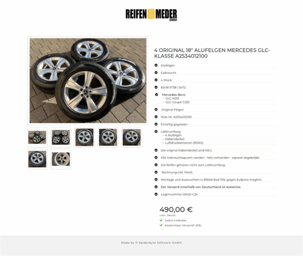 4 ORIGINAL 18" ALUFELGEN MERCEDES GLC-KLASSE A2534012100 #1P4F – Bild 8
