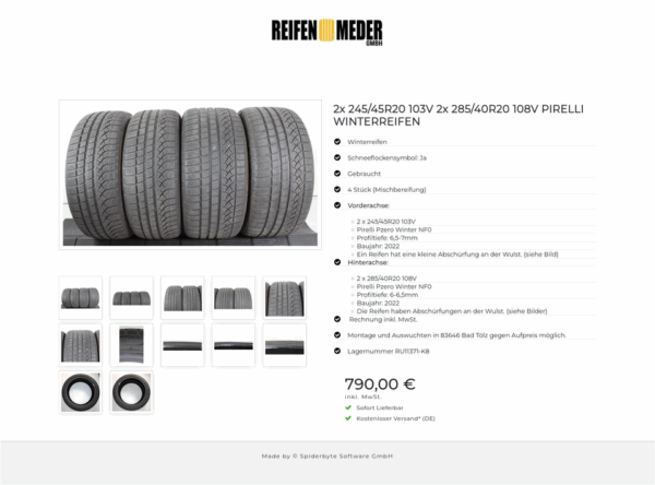2x 245/45R20 103V 2x 285/40R20 108V PIRELLI WINTERREIFEN  #1W1M – Bild 13